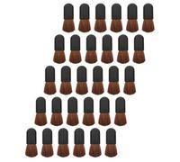 IDEANATEGRATE Brochas de Maquillaje para Rubor 30 Piezas, Pinceles Faciales de Pelo Natural Mango Negro Ovalado, Cepillos Compactos para Polvos y Colorete, Portátiles para Uso Diario y Viaje