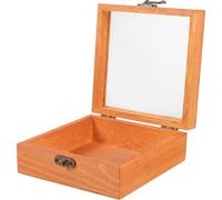 IDEANATEGRATE Caja de Madera Marrón Vintage para Almacenamiento de Cigarros y Joyas, Estuche Portátil Tapa y Cerradura para Viaje y Uso Multifuncional