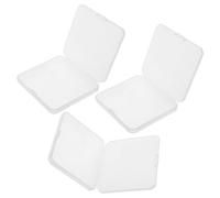 IDEANATEGRATE Caja Pequeña para Pestañas Postizas con Tapa, Contenedor Rectangular Transparente de Plástico Pp 87x78x12 Mm, Set de 3 Unidades, Almacenamiento Compacto para Doble Párpado