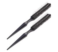 IDEANATEGRATE Cepillo Profesional Color Negro Punta Puntiaguda 2 Piezas Material Plástico y Acero para Pelucas y Extensiones de Cabello para Mujeres y Niñas
