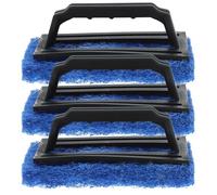 IDEANATEGRATE Cepillo Removedor de Tinta de Serigrafía Mango, Set de 3 Piezas Azul, Resistente al Desgaste para Limpieza de Pantallas y Suministros de Impresión Artesanal