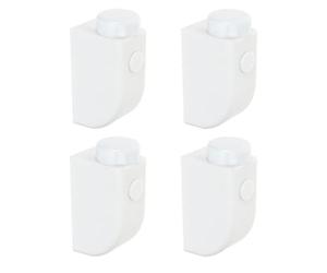 IDEANATEGRATE Cerraduras de Seguridad Paquete de 4 Piezas Tope sin Taladro para Prevención de Escalada para Ventanas Corredizas de Plástico Blanco Adecuado para Seguridad Personas Mayores
