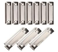 IDEANATEGRATE Clips de Portapapeles Metálicos para Oficina, Diseño Versátil y Mecanismo de Sujeción Fácil de Usar, Paquete de 10 Piezas en Color Plata para Documentos