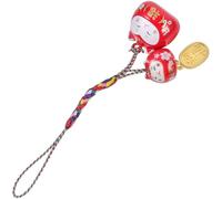 IDEANATEGRATE Colgante de Gato Suerte Japonés Rojo Campana, Decoración Colgante para Bolso y Teléfono, Amuleto Maneki Neko Pequeño y Liviano, Accesorio Tradicional para Regalos Estilo Aleatorio