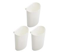 IDEANATEGRATE Cubo Colgante de Plástico PP Color Claro 3 Piezas para Carrito Rodante, Accesorio Compacto para Almacenamiento en Salón y SPA, Cesta Portátil para Organizar Utensilios y Productos