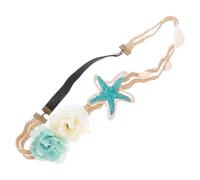 IDEANATEGRATE Diadema de Concha Natural Flores y Estrella de Mar para Mujer, Banda Elástica Fuerte y Cómoda Adecuado para Look de Playa y Fiesta