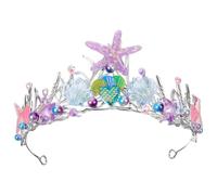 IDEANATEGRATE Diadema para Niña de Sirena Diseño Intrincado y Concha Marina de Aleación de Zinc y Plástico, Adecuado para Fiestas de Cumpleaños y Eventos Formales