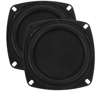 IDEANATEGRATE Diafragma Vibratorio de Altavoz de 4 Pulgadas Marco de Goma y Hierro, Membrana Pasiva para Altavoz, Mejora de Graves, Paquete de 2 Piezas Negro