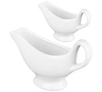 IDEANATEGRATE Dispensador de Salsa de Cerámica Blanco Asa, Juego de 2 Piezas para Picnics y Hoteles, Accesorio para Salsa que Sostiene Vinagre y Aceite