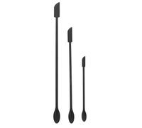 IDEANATEGRATE Espátulas de Silicona Raspadores de Doble Punta Pequeños Negra Juego de 3 Utensilios Ligeros para Cocina y Repostería para Mermeladas y Postres en Casa
