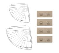IDEANATEGRATE Estantes de Almacenamiento Alta Capacidad de Carga para Baño Conjunto de 2 de Acero Inoxidable y PVC, sin Perforación, Fácil de Usar Adecuado para Organización
