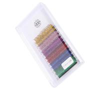 IDEANATEGRATE Extensiones de Pestañas Postizas con Purpurina de Colores Hechas a Mano, 6 Pares, Fibra Flexible, Fáciles de Quitar Color Aleatorio para Fiestas de Disfraces y Celebraciones