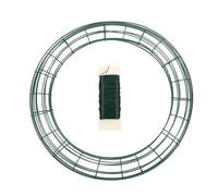 IDEANATEGRATE Juego de 3 Marcos de Alambre Redondos de Hierro Verde para Manualidades DIY de Guirnaldas con Estructura Fuerte y Rollo de Alambre para Decoración en Terrazas Varios estilos