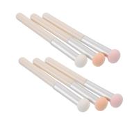IDEANATEGRATE Juego de 6 Brochas Correctoras con Cabezal Redondo Forma de Hongo para Párpados y Nariz, con Mezcla Uniforme, Soporte para Base Líquida Polvo, Incluye Estuche Portátil
