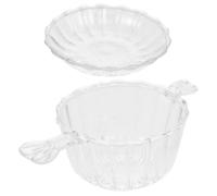 IDEANATEGRATE Juego de Colador de Té de Vidrio con Platillo, Infusor Multifuncional para Filtrar Hojas de Té, Adecuado para Casa y Restaurante, 1 Set