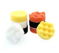 IDEANATEGRATE Kit de 10 Esponjas para Pulido de Coche de 3 Pulgadas Adaptador para Taladro, Esponjas de Lana y Espuma para Acabado y Sellado Profesional