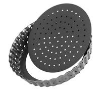 IDEANATEGRATE Molde Perforado Redondo Carbono al de Casera para Pizza Acero con Revestimiento Antiadherente y Adecuado para Hornear Pasteles y Postres