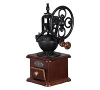 IDEANATEGRATE Molino de Café Manual Vintage Base de Madera y Cajón, Fácil de Transportar y Manual para Granos Pequeños en Cocina y Camping