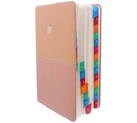 IDEANATEGRATE Organizador de Direcciones A5 Etiquetas Alfabéticas, Libreta de Direcciones Pequeña, Cuaderno para Contraseñas, Color Caqui y Rosa, Guía Telefónica Versátil para Oficina y Hogar,