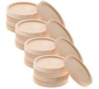 IDEANATEGRATE Paquete de 20 Bases Colgantes de Madera Redondas, 35 MM Diámetro Exterior, 30 MM Interior, Aptas para Accesorios de Bricolaje y Creación de Colgantes
