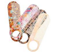 IDEANATEGRATE Peine de Material de Acetato Dientes Redondos Antiestático y Delicado para Cutículas, Portátil para Viaje y Peinados en Salón, Paquete de 4 Piezas Diseño Elegante