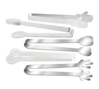IDEANATEGRATE Pinzas de Cocina de Acero Inoxidable Anti-quemaduras Mango Flexible y Diseño Adorable para Servir Alimentos en Cocina y Hostelería, Pack de 5 Unidades