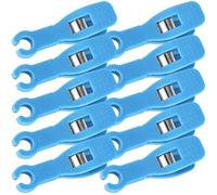 IDEANATEGRATE Pinzas de Perforación de Plástico Azul, 10 Piezas, Apertura Redonda y Función de Control Hemostático, No Dañan el Tejido Cutáneo, para Uso en Casa y Salón