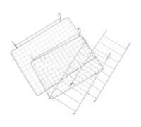 IDEANATEGRATE Plataforma Que Pájaros en Acero Inoxidable de Color Blanco 4 Piezas, Soporte Plano y Escalera Expande Espacio y Estimula Instinto Natural para Jaulas