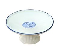IDEANATEGRATE Plato de Cerámica Blanco Patas Alto para Frutas y Frutos Secos, Bandeja Multiusos Vintage Elegante para Almacenamiento y Servicio en Cocina
