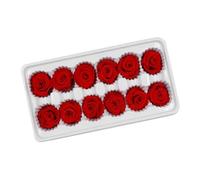 IDEANATEGRATE Ramo de Rosas Preservadas Decorativas Rojas de Plástico, Flor Inmortal para Decoración del Hogar y Cumpleaños, 12 Piezas Duraderas y Románticas
