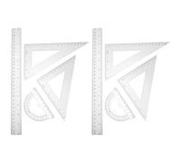 IDEANATEGRATE Reglas Triangulares Transparentes de PS y Diseño Fácil de Usar Juego de 2 Transportador y Regla Herramienta Ligera para Dibujo Profesional para Estudiantes y Arquitectos