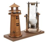 IDEANATEGRATE Reloj de Arena Vintage Multifunción de Latón Base de Plástico en Color Cobre Antiguo, Decoración Retro para Escritorio y Hogar, Adorno Decorativo de Habitación y Oficina