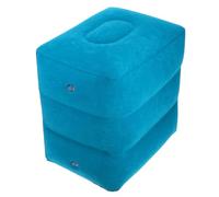 IDEANATEGRATE Reposapiés Inflable para Viajes Cojín de PVC Azul, Acolchado Versátil y Ajustable, Adecuado para Avión y Viaje Cómodo