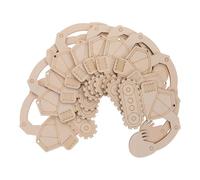 IDEANATEGRATE Rodajas de Madera Forma de Excavadora Puede Teñir y Grabar Juego de 10 Piezas Madera Beige para Manualidades DIY Adecuado para Decoración y Proyectos Creativos