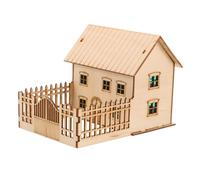IDEANATEGRATE Rompecabezas de Madera 3D Cabaña de Campo Modelo Arquitectónico de Madera, Khaki, Decoración de Escritorio y Oficina, Artesanal, DIY, para Entusiastas y Coleccionistas