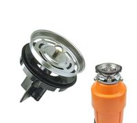 IDEANATEGRATE Sellador de Drenaje para Triturador de Basura Abs Acero Inoxidable Filtro Doble para Lavabos de Puntos Fácil de Limpiar y Extraíble