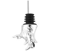 IDEANATEGRATE Tapón Animal Rhino Head para Botella de Vino Vertedur de Vino Creativo Aleación de Zinc para Fiesta Bar Restaurante Plata