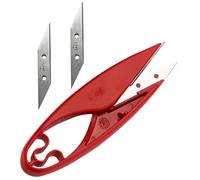 IDEANATEGRATE Tijeras Accesorio de Costura Versátil Doble Filo de Acero Inoxidable para Costura para Cortar Tela y Hilo Mango de Plástico Rojo para Uso Doméstico