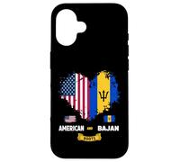 Ideas bajano-Americanas para niños Bandera barbadense, EE. UU., Bajan Roots Carcasa para iPhone 16