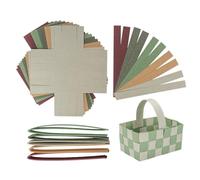 Ideas con cestas Tejidas con Corazones | Hecho de Papel | para Manualidades y Trenzado | Cesta de Pascua | Decoración | Cesta de Regalo | Embalaje | 12 cm x 8 cm x 6,5 cm | 10 Piezas (Tonos Verdes, m