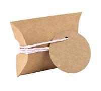 Ideas con corazón de papel de estraza | 50 unidades | 6,5 x 9 cm | 230 g/m² | incluye etiquetas y cintas | pequeñas cajas de regalo | ideal para regalos (cordón de papel rosa)