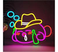 Ideas creativas para regalos con letreros de neón Para lámpara de neón palabra prestada Dibujos animados Vaquero LED para luces