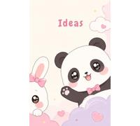 Ideas: Cute kawaii lined A5 journal - cat, bunny & panda - 66 pages - For ideas & projects - Aesthetic gift for girls & students (Carnets de notes)