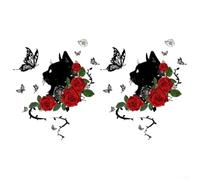 Ideas de decoración para el hogar, bonitas calcomanías de PVC con gatos juguetones entre hermosas flores e insectos