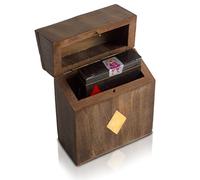 Ideas de regalo de cumpleaños hecho a mano clásico soporte de madera para cartas de juego, caja de almacenamiento organizador con calidad premium 'ACE' tarjetas de juego de aniversario de inauguración de la casa, ideas de regalo para hombres y mujeres