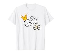 Ideas de regalos de fiesta de cumpleaños número 66 para ella La reina es 66 Camiseta