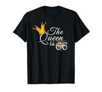 Ideas de regalos de fiesta de cumpleaños número 66 para ella La reina es 66 Camiseta