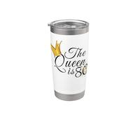 Ideas de regalos para fiestas de cumpleaños 80 La reina tiene 80 años Vaso térmico de acero inoxidable de doble pared