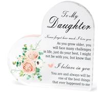 Ideas de regalos para hijas, placa de acrílico con forma de corazón, regalo de cumpleaños para niña de mamá, papá, pisapapeles de corazón acrílico, regalos para mis hijas