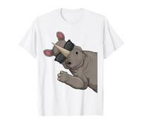Ideas divertidas de regalos y ropa de rinocerontes Camiseta de Rinoceronte Gris Talla S Manga Corta Unisex-niños Jersey Cuello Redondo Ligero